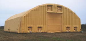Inflatable cold storage hanger